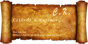 Czifrák Kazimir névjegykártya